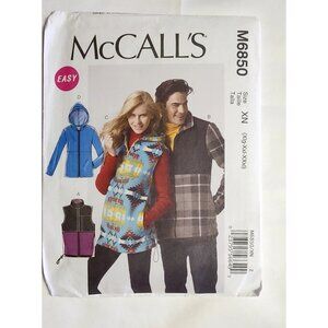Mccalls #M6850 OOP Men's Or Women"s Vest or Jacket Pattern Size XL-XXXL